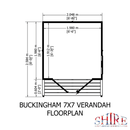 Shire Summerhouses Shire Buckingham 7 x 10 Wooden Summerhouse with Veranda Shire Buckingham 7 x 10 Wooden Summerhouse with Veranda