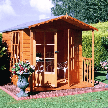 Shire Summerhouses Shire Buckingham 7 x 10 Wooden Summerhouse with Veranda Shire Buckingham 7 x 10 Wooden Summerhouse with Veranda