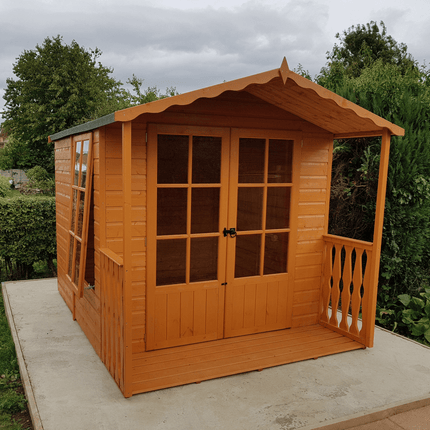 Shire Summerhouses Shire Buckingham 7 x 10 Wooden Summerhouse with Veranda Shire Buckingham 7 x 10 Wooden Summerhouse with Veranda