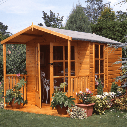 Shire Summerhouses Shire Buckingham 7 x 10 Wooden Summerhouse with Veranda Shire Buckingham 7 x 10 Wooden Summerhouse with Veranda