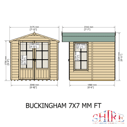 Shire Summerhouses Shire Buckingham 7 x 7 Wooden Summerhouse Shire Buckingham 7 x 7 Wooden Summerhouse
