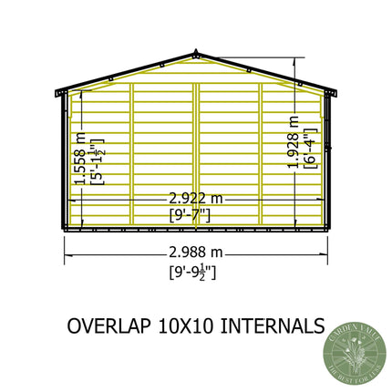 Shire Wooden Shed Shire 10x10 Overlap Shed Double Door With Windows Shire 10x10 Overlap Shed Double Door With Windows