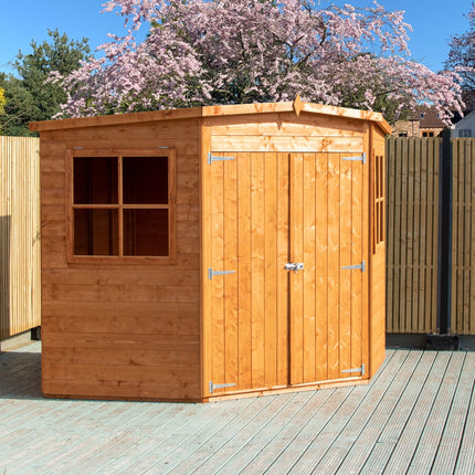 Shire Wooden Shed Shire 7 x 7 Shiplap Corner Shed Double Door Shire 7 x 7 Shiplap Corner Shed Double Door