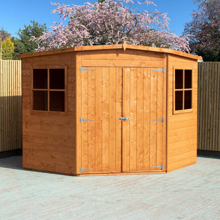 Shire Wooden Shed Shire 7 x 7 Shiplap Corner Shed Double Door Shire 7 x 7 Shiplap Corner Shed Double Door