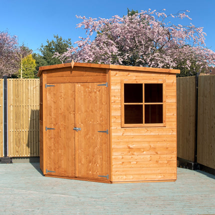 Shire Wooden Shed Shire 7 x 7 Shiplap Corner Shed Double Door Shire 7 x 7 Shiplap Corner Shed Double Door