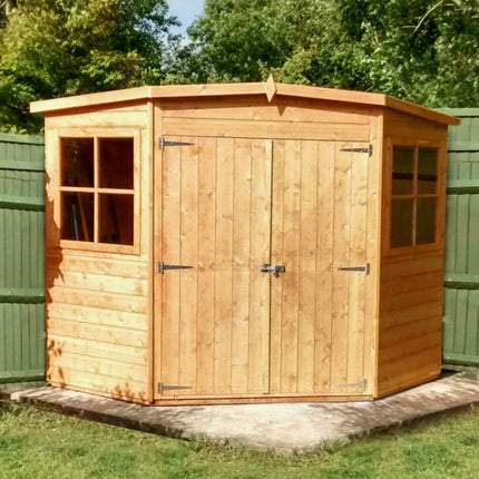 Shire Wooden Shed Shire 7 x 7 Shiplap Corner Shed Double Door Shire 7 x 7 Shiplap Corner Shed Double Door