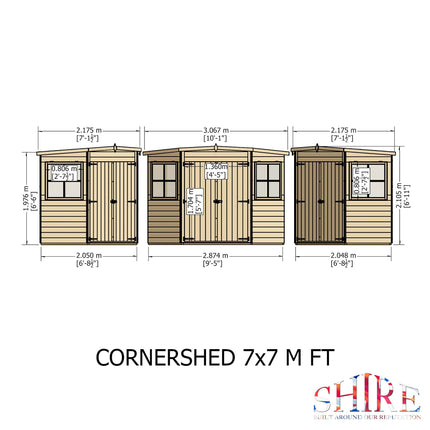 Shire Wooden Shed Shire 7 x 7 Shiplap Corner Shed Double Door Shire 7 x 7 Shiplap Corner Shed Double Door