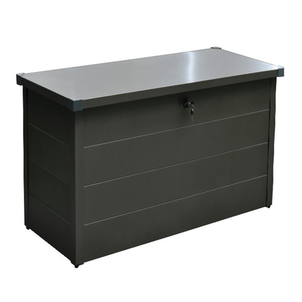 Store More 130cm / 61cm / 63cm Falcon 400L Heavy Duty Garden Storage Box - Dark Grey 33791 5055280416008
