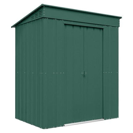 Store More 171cm / 113cm / 198cm Globel 6x4ft Pent Metal Garden Shed - Green LOTUS64P HG 5055280415933