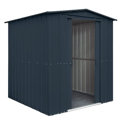Store More 171cm / 175cm / 193cm Globel 6x6ft Apex Metal Garden Shed - Grey LOTUS66 AG 5055280413793