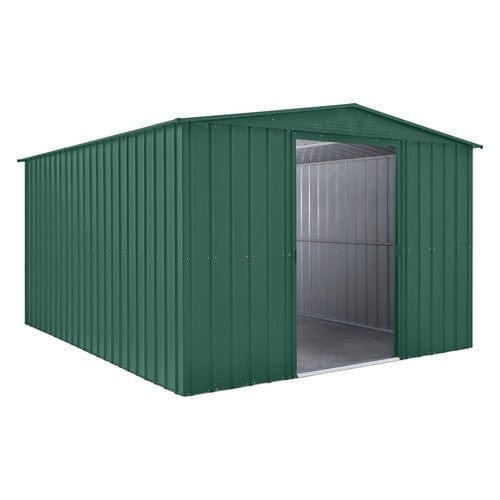 Store More 295cm / 237cm / 202cm Globel 10x8ft Apex Metal Garden Shed - Green LOTUS108 HG 5055280414226