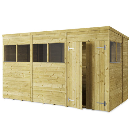 Store More 354cm / 187cm / 204cm Store More Tongue and Groove Pent Shed - 12x6 Windowed SM-TG-P-12x6W 5055280413366