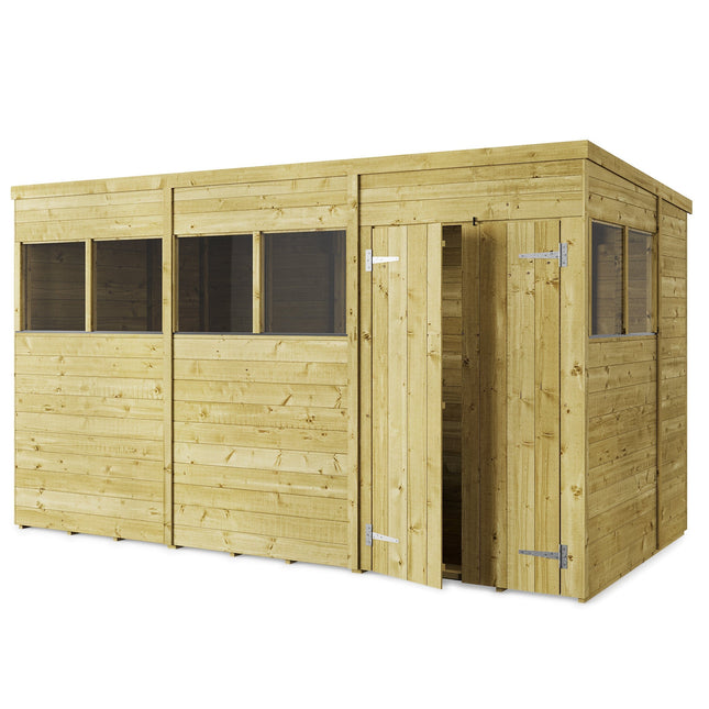 Store More 354cm / 187cm / 204cm Store More Tongue and Groove Pent Shed - 12x6 Windowed SM-TG-P-12x6W 5055280413366