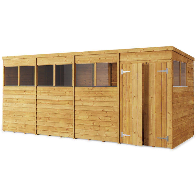 Store More 471cm / 184cm / 205cm Store More Overlap Pent Shed - 16x6 Windowed SM-OL-P-16x6W 5055280414356