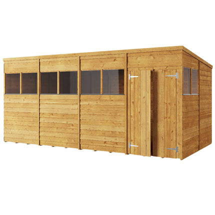 Store More 471cm / 242cm / 217cm Store More Overlap Pent Shed - 16x8 Windowed SM-OL-P-16x8W 5055280414479