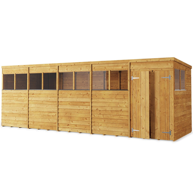 Store More 588cm / 184cm / 205cm Store More Overlap Pent Shed - 20x6 Windowed SM-OL-P-20x6W 5055280414370