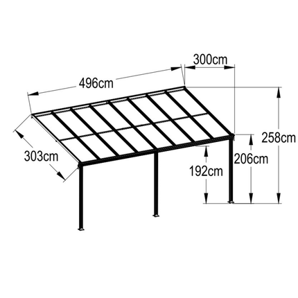 Store More Carport Kingston 10x16ft Wide Lean To Carport Patio Cover LT1016 5055280408256