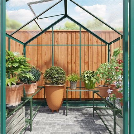 Store More Greenhouse Store More Rosette 6x6 Hobby Aluminium Polycarbonate Greenhouse G1001F-B-Green Store More Rosette 6x6 Hobby Aluminium Polycarbonate Greenhouse 5055715914666