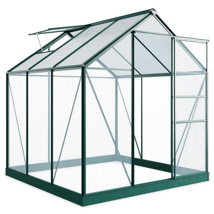 Store More Greenhouse Store More Rosette 6x6 Hobby Aluminium Polycarbonate Greenhouse G1001F-B-Green Store More Rosette 6x6 Hobby Aluminium Polycarbonate Greenhouse 5055715914666