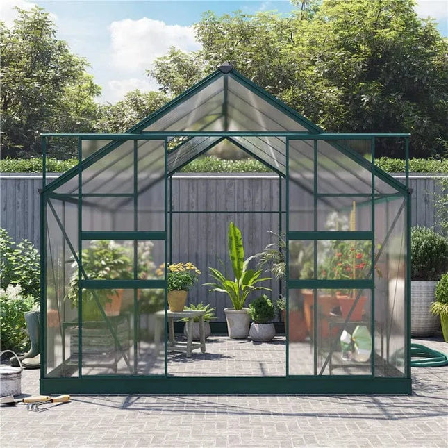 Store More Greenhouses Harvester 8 x 12 Walk-In Aluminium Polycarbonate Greenhouse G1001C-Green Harvester 8 x 12 Walk-In Aluminium Polycarbonate Greenhouse 5055715914703