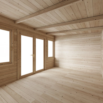 Store More Log Cabin Store More Ashley Pent Log Cabin Garden Room - 4x3m SM-Ashley-UT-4.0x3.0 5055280415742