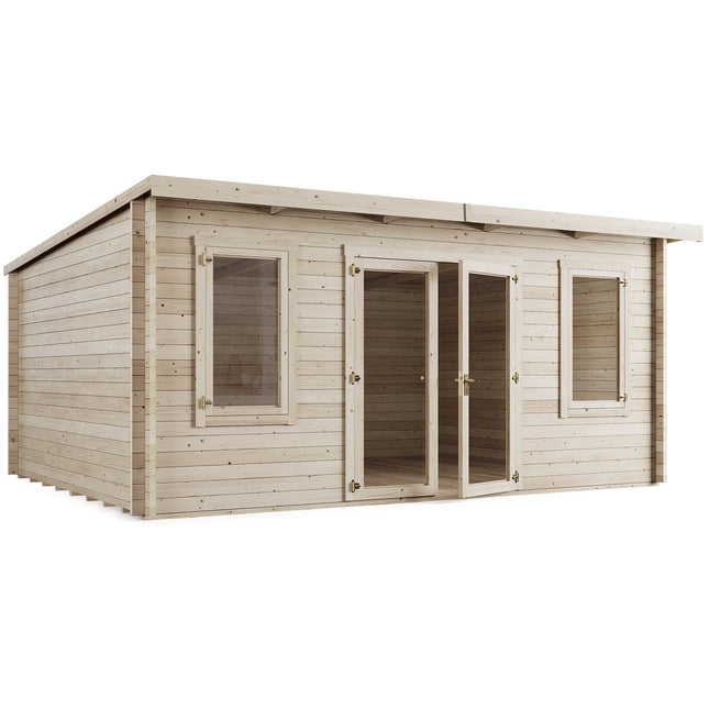 Store More Log Cabins Store More Darton 14 x 8 Pent Log Cabin Summerhouse with Side Store SM-Darton-UT-14x8 Store More Darton 14 x 8 Pent Log Cabin Summerhouse with Side Store 5055280412932