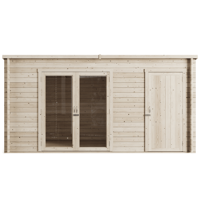 Store More Log Cabins Store More Darton Pent Log Cabin Summerhouse with Side Store - 14x8 ft SM-Darton-PT-14x8 Store More Darton Pent Log Cabin Summerhouse with Side Store - 14x8 ft 5055280412956
