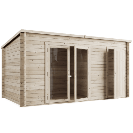 Store More Log Cabins Store More Darton Pent Log Cabin Summerhouse with Side Store - 14x8 ft SM-Darton-PT-14x8 Store More Darton Pent Log Cabin Summerhouse with Side Store - 14x8 ft 5055280412956