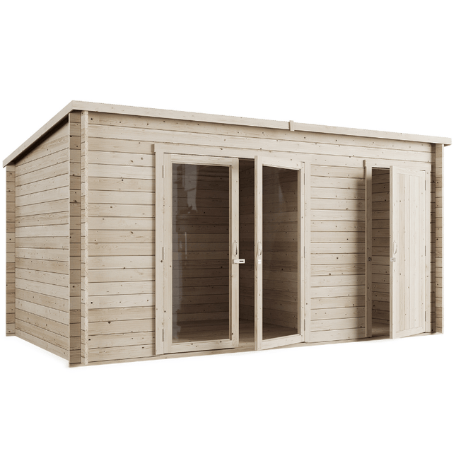 Store More Log Cabins Store More Darton Pent Log Cabin Summerhouse with Side Store - 14x8 ft SM-Darton-PT-14x8 Store More Darton Pent Log Cabin Summerhouse with Side Store - 14x8 ft 5055280412956