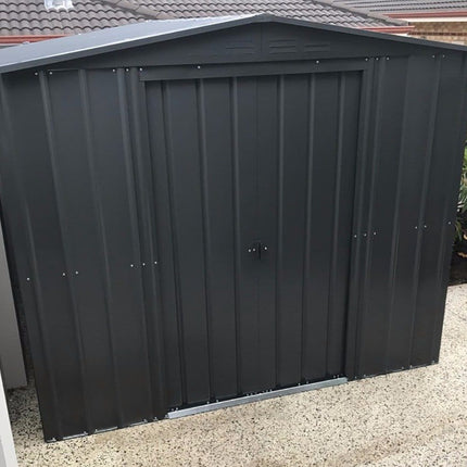Store More Metal Shed Globel 8x6ft Apex Metal Garden Shed - Anthracite Grey LOTUS86 AG 5055280416541