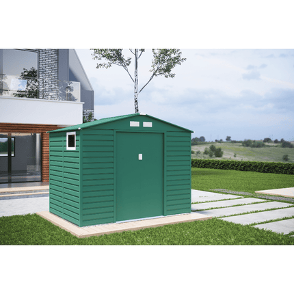 Store More Metal Shed Lotus 9 x 6 Hypnos Apex Metal Shed - Green L-9x6-Hypnos-Green Lotus 9 x 6 Hypnos Apex Metal Shed - Green 5055280416794