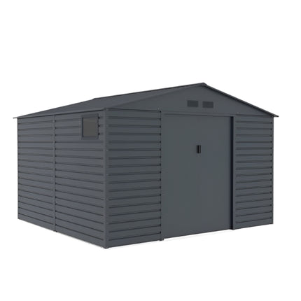 Store More Metal Shed Lotus Hypnos 11 x 10.5 ft Apex Metal Shed - Grey LO-HYP-A1110-G Lotus Hypnos 11 x 10.5 ft Apex Metal Shed - Grey 5055280416749