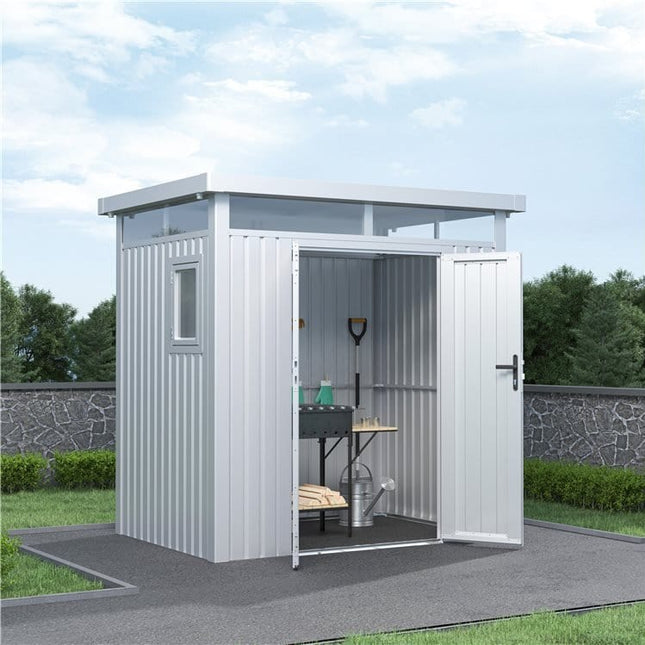 Store More Metal Shed Store More Lotus Titan 8x5 Pent Metal Shed 38235 5055280416800