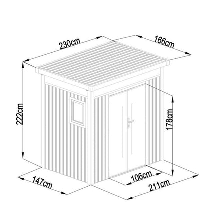 Store More Metal Shed Store More Lotus Titan 8x5 Pent Metal Shed 38235 5055280416800