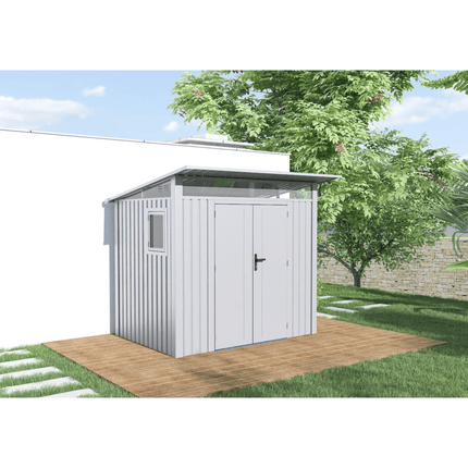 Store More Metal Sheds Lotus Minos 7 x 6 Pent Aluminium Metal Shed - White Lo-MINOS-76-PS Lotus Minos 7 x 6 Pent Aluminium Metal Shed - White 5055280416848