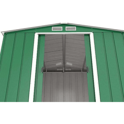 Store More Metal Sheds Sapphire 8ft x 8ft Apex Metal Shed - Green SAPPHIRE88GREEN Sapphire 8ft x 8ft Apex Metal Shed - Green 5055280416626