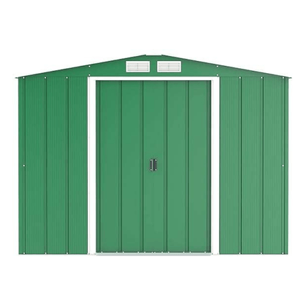 Store More Metal Sheds Sapphire 8ft x 8ft Apex Metal Shed - Green SAPPHIRE88GREEN Sapphire 8ft x 8ft Apex Metal Shed - Green 5055280416626