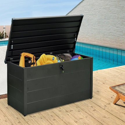 Store More Metal Storage Falcon 400L Heavy Duty Metal Cushion Storage Box 130 - Dark Grey FALCON SB130 PB-BA2 Falcon 400L Heavy Duty Metal Cushion Storage Box 130 - Dark Grey 5055280416008