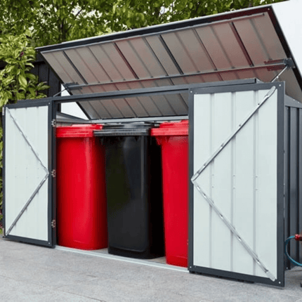 Store More Metal Storage Globel 8x3ft Metal Bin Store - Triple Bin LOTUS83BIN AG 5060311199751