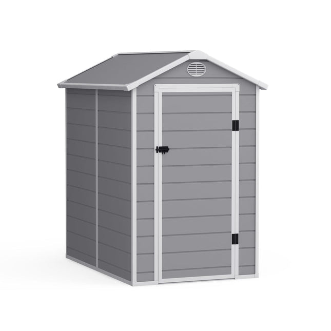 Store More Plastic Shed Store More Lotus Animus Apex 4x6 Plastic Shed Light Grey 30018 5055280416510