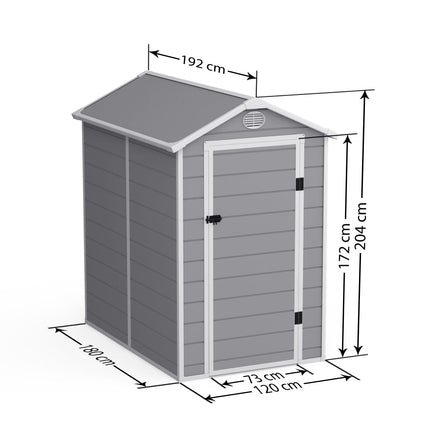 Store More Plastic Shed Store More Lotus Animus Apex 4x6 Plastic Shed Light Grey 30018 5055280416510