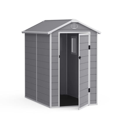 Store More Plastic Shed Store More Lotus Animus Apex 4x6 Plastic Shed Light Grey 30018 5055280416510