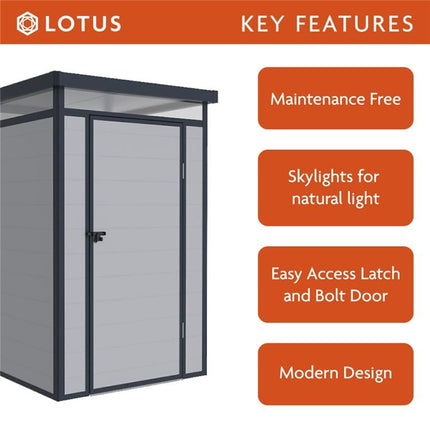 Store More Plastic Shed Store More Lotus Curo Pent Plastic Shed - 4x4 Grey 38398 Store More Lotus Curo Pent Plastic Shed - 4x4 Grey 5055280416862