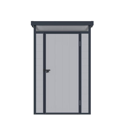 Store More Plastic Shed Store More Lotus Curo Pent Plastic Shed - 4x6 Grey 5055280416879