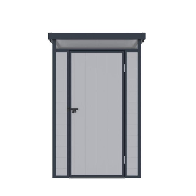 Store More Plastic Shed Store More Lotus Curo Pent Plastic Shed - 4x6 Grey 5055280416879