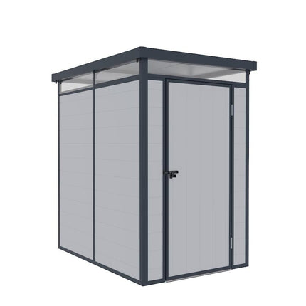 Store More Plastic Shed Store More Lotus Curo Pent Plastic Shed - 4x6 Grey 5055280416879