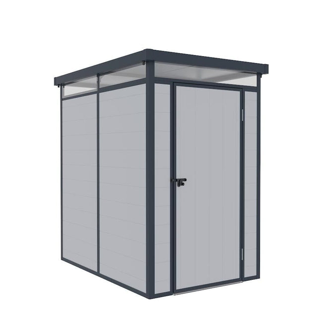 Store More Plastic Shed Store More Lotus Curo Pent Plastic Shed - 4x6 Grey 5055280416879
