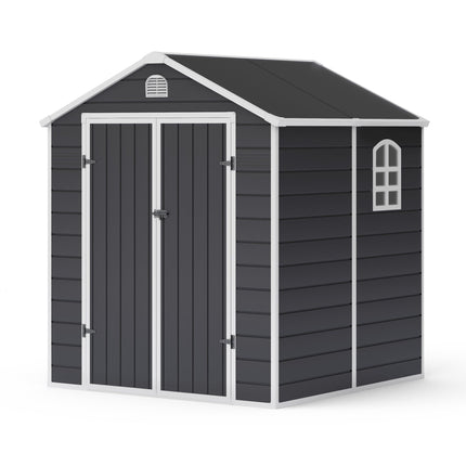 Store More Plastic Shed Store More Lotus Sono Plastic Storage Shed - 6x6 with Foundation Kit 28731 5055280416459