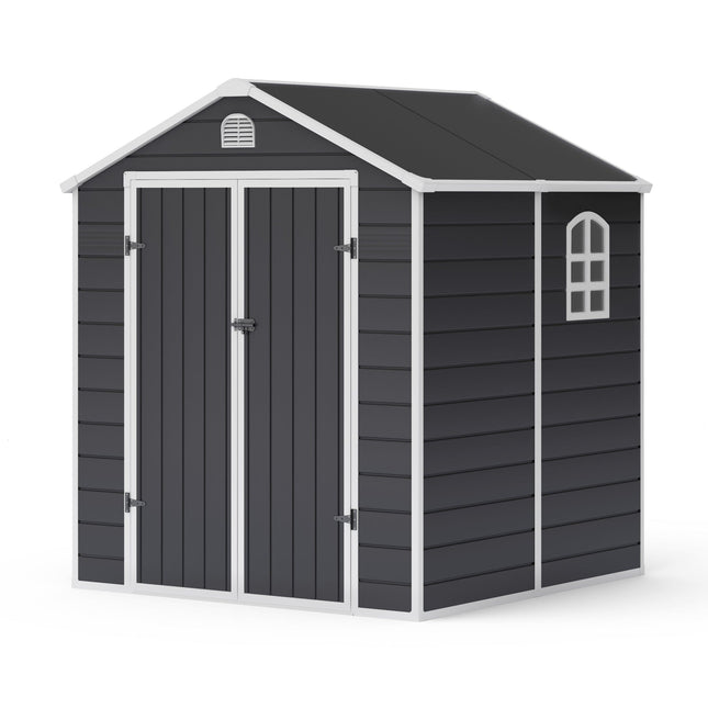 Store More Plastic Shed Store More Lotus Sono Plastic Storage Shed - 6x6 with Foundation Kit 28731 5055280416459