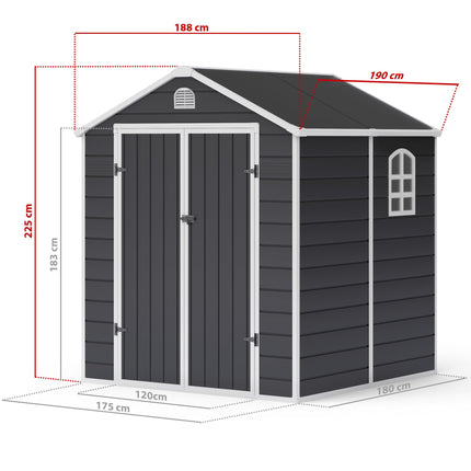 Store More Plastic Shed Store More Lotus Sono Plastic Storage Shed - 6x6 with Foundation Kit 28731 5055280416459